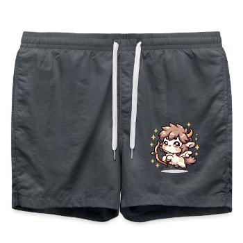 Signe du zodiaque Sagittaire Astrologie de caractère kawaii - Short de bain - charbon - Devant - AI Model Male 185 light (185cm)