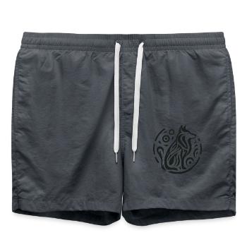 Wolve Native American Zodiac - Swim Trunks - anthracite - Front - AI Model Male 185 light (185cm)