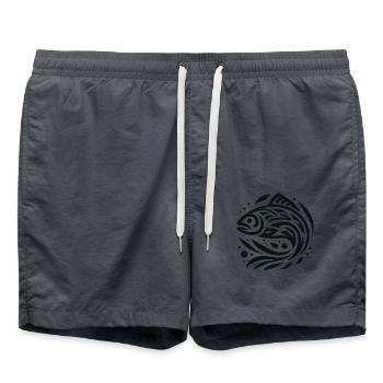 Salmon Native American Zodiac - Swim Trunks - anthracite - Front - AI Model Male 185 light (185cm)