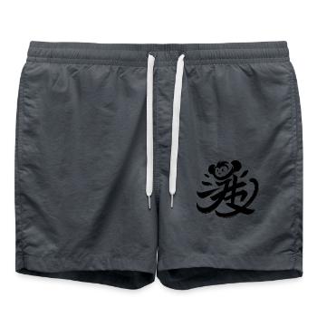 Affe Chinesisches Tierkreiszeichen-Kalligraphie-Symbol - Badeshorts - Anthrazit - Vorne - AI Model Male 185 light (185cm)