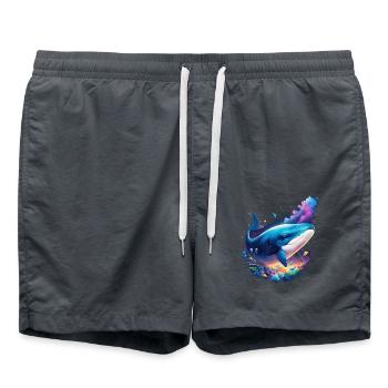 Baleine bleue - Short de bain - charbon - Devant - AI Model Male 185 light (185cm)