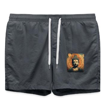 Bouddhisme Yoga Bouddhiste Zen Méditation Bouddha - Short de bain - charbon - Devant - AI Model Male 185 light (185cm)
