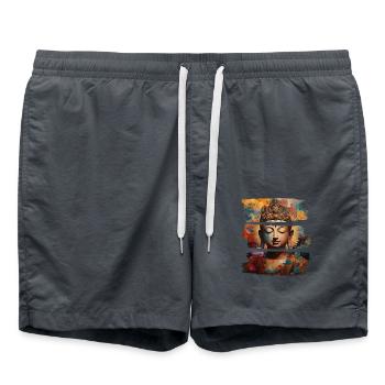 Bouddhisme Yoga Bouddhiste Zen Méditation Bouddha - Short de bain - charbon - Devant - AI Model Male 185 light (185cm)