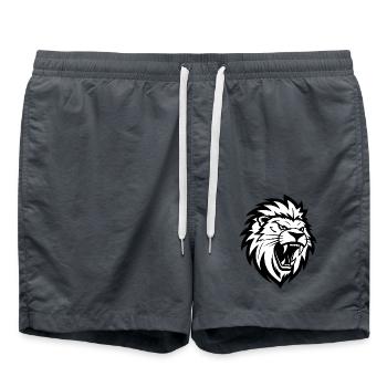 Tête de Lion En Colère Style De Tatouage Crinière Élégante - Short de bain - charbon - Devant - AI Model Male 185 light (185cm)