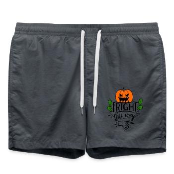 Hier entlang: Halloween - Badeshorts - Anthrazit - Vorne - AI Model Male 185 light (185cm)