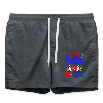 Life is better in Flip-Flops - Swim Trunks - anthracite - Front - AI Model Male 185 light (185cm)