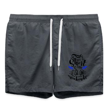 Life is too short to only fish on weekends - Swim Trunks - anthracite - Front - AI Model Male 185 light (185cm)