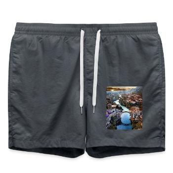 Mostar, Bosnie-Herzégovine, Europe - Short de bain - charbon - Devant - AI Model Male 185 light (185cm)