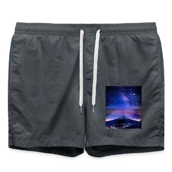 Berg Fuji bei Nacht, Japan - Badeshorts - Anthrazit - Vorne - AI Model Male 185 light (185cm)