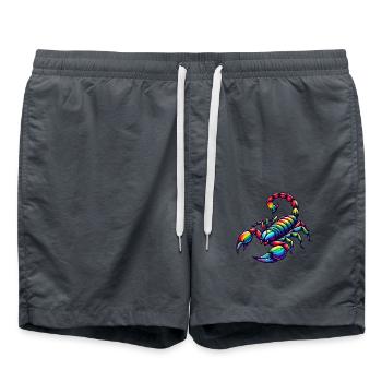 Scorpio Zodiac Design in Vivid Rainbow Hues - Swim Trunks - anthracite - Front - AI Model Male 185 light (185cm)