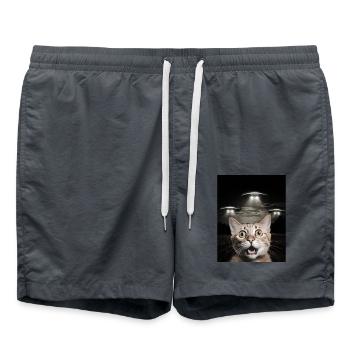 Selfie de chats drôles devant des OVNIS chat OVNI - Short de bain - charbon - Devant - AI Model Male 185 light (185cm)