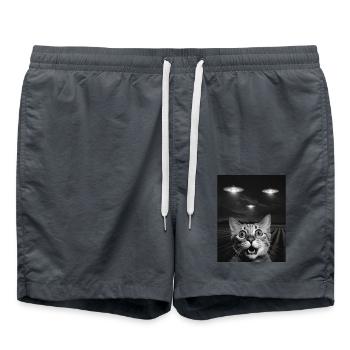 Drôle De Chats Selfie Devant Des OVNI Chat OVNI - Short de bain - charbon - Devant - AI Model Male 185 light (185cm)