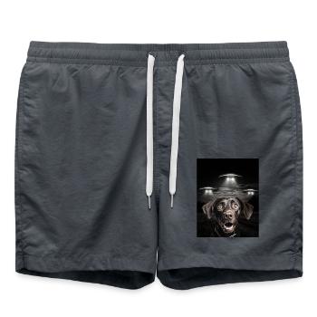 Drôle de chien Selfie devant les OVNI Chien OVNI - Short de bain - charbon - Devant - AI Model Male 185 light (185cm)