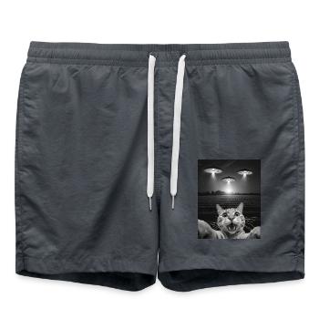 Drôle De Chats Selfie Devant Des OVNI Chat OVNI - Short de bain - charbon - Devant - AI Model Male 185 light (185cm)