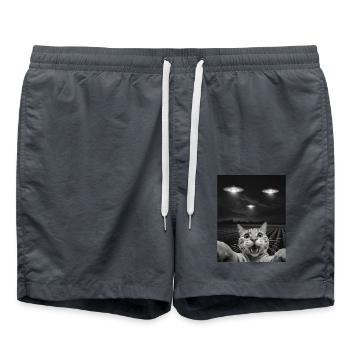 Drôle De Chats Selfie Devant Des OVNI Chat OVNI - Short de bain - charbon - Devant - AI Model Male 185 light (185cm)