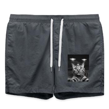 Selfie de chats drôles devant des OVNIS chat OVNI - Short de bain - charbon - Devant - AI Model Male 185 light (185cm)