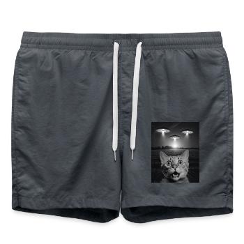 Selfie de chats drôles devant des OVNIS chat OVNI - Short de bain - charbon - Devant - AI Model Male 185 light (185cm)