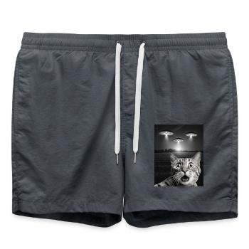 Drôle De Chats Selfie Devant Des OVNI Chat OVNI - Short de bain - charbon - Devant - AI Model Male 185 light (185cm)