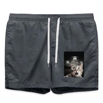 Selfie de chats drôles devant des OVNIS chat OVNI - Short de bain - charbon - Devant - AI Model Male 185 light (185cm)