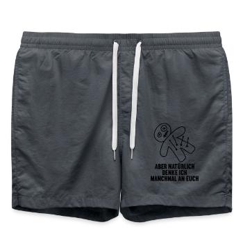 Klar denke ich oft an dich Voodoo Puppe Misanthrop - Badeshorts - Anthrazit - Vorne - AI Model Male 185 light (185cm)