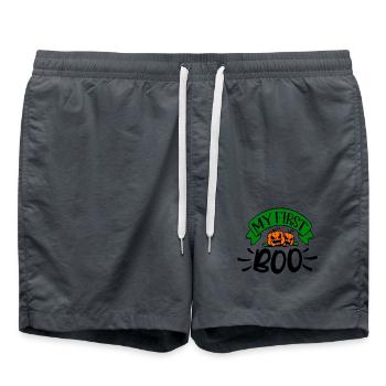 Mein erster Buh - Halloween - Badeshorts - Anthrazit - Vorne - AI Model Male 185 light (185cm)
