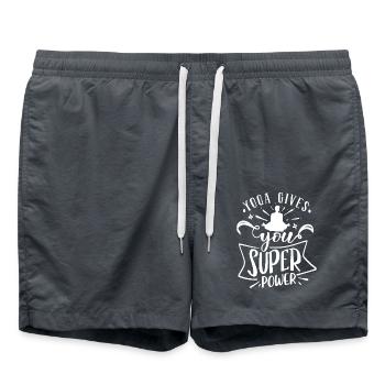 Yoga gives you Super Power - Swim Trunks - anthracite - Front - AI Model Male 185 light (185cm)