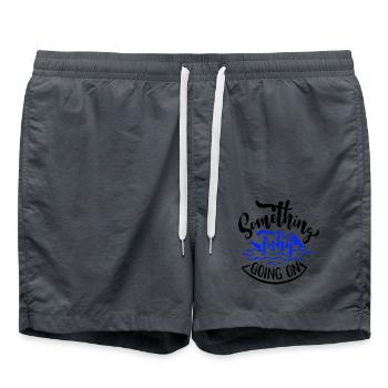 Something fishy going on - Swim Trunks - anthracite - Front - AI Model Male 185 light (185cm)