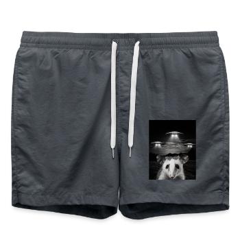 Funny possum selfie in front of UFOs Opossum UFO - Swim Trunks - anthracite - Front - AI Model Male 185 light (185cm)