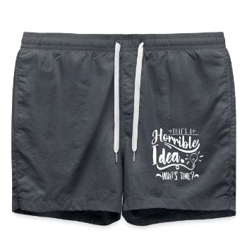 That's a horrible idea! What's time? - Swim Trunks - anthracite - Front - AI Model Male 185 light (185cm)