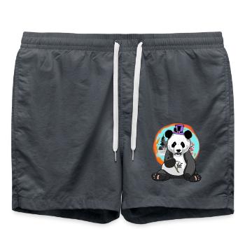 Asien Panda Bär Hut Wildtiere Kinder China Kind - Badeshorts - Anthrazit - Vorne - AI Model Male 185 light (185cm)