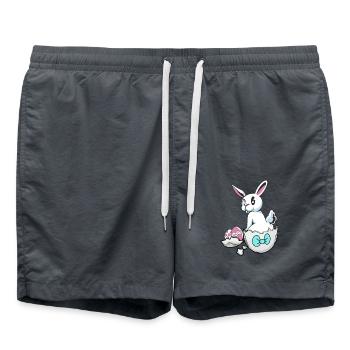 Pâques lapin coquille d’oeuf oeufs oeufs de Pâques oeufs d’enfant oeuf - Short de bain - charbon - Devant - AI Model Male 185 light (185cm)