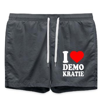 i love demokratie - Badeshorts - Anthrazit - Vorne - AI Model Male 185 light (185cm)