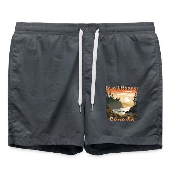 Parc national Gwaii Haanas Canada Coucher de soleil Grunge - Short de bain - charbon - Devant - AI Model Male 185 light (185cm)