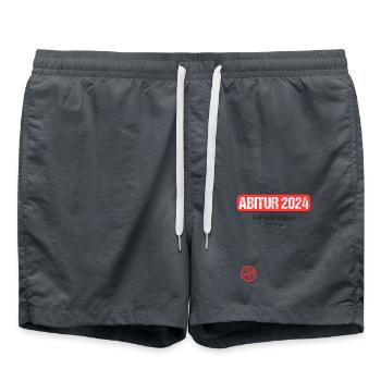Abitur Junge Mädchen Abi Abitur 2024 - Badeshorts - Anthrazit - Vorne - AI Model Male 185 light (185cm)