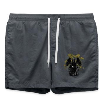 Mort Monstre Horreur Satan Démon Mort Halloween - Short de bain - charbon - Devant - AI Model Male 185 light (185cm)
