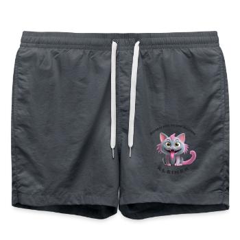 Look Into My Eyes Little Cat Monster - Swim Trunks - anthracite - Front - AI Model Male 185 light (185cm)