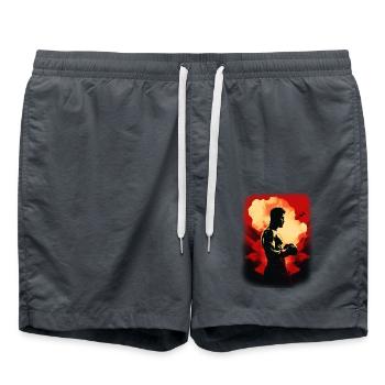 Boxe - Short de bain - charbon - Devant - AI Model Male 185 light (185cm)