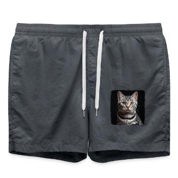 Chat Chats American Shorthair - Short de bain - charbon - Devant - AI Model Male 185 light (185cm)