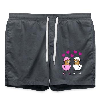 Happy Easter, Easter, Easter Eggs, Peanuts, Eggs, Egg - Swim Trunks - anthracite - Front - AI Model Male 185 light (185cm)