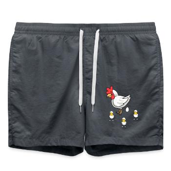 Poule de Pâques poussin bébé oeufs coquille d’oeuf volaille - Short de bain - charbon - Devant - AI Model Male 185 light (185cm)