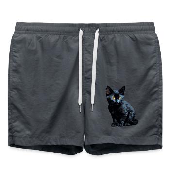 Bombay Cat Bombay Katze - Badeshorts - Anthrazit - Vorne - AI Model Male 185 light (185cm)