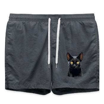 Bombay Cat Bombay Katze - Badeshorts - Anthrazit - Vorne - AI Model Male 185 light (185cm)