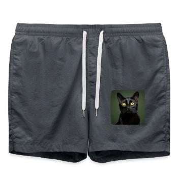 Bombay Cat Bombay Katze - Badeshorts - Anthrazit - Vorne - AI Model Male 185 light (185cm)