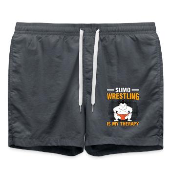 La lutte sumo est ma thérapie - Short de bain - charbon - Devant - AI Model Male 185 light (185cm)