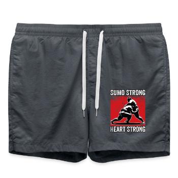 Sumo Starkes Herz Stark - Badeshorts - Anthrazit - Vorne - AI Model Male 185 light (185cm)