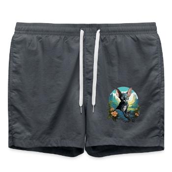 Cornish Rex Kitten Cornish Rex Cat - Swim Trunks - anthracite - Front - AI Model Male 185 light (185cm)