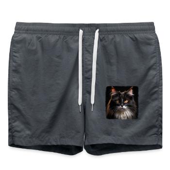 Cymric Kitten Cymric Cat - Short de bain - charbon - Devant - AI Model Male 185 light (185cm)
