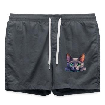 Korat Chaton Korat Chat - Short de bain - charbon - Devant - AI Model Male 185 light (185cm)