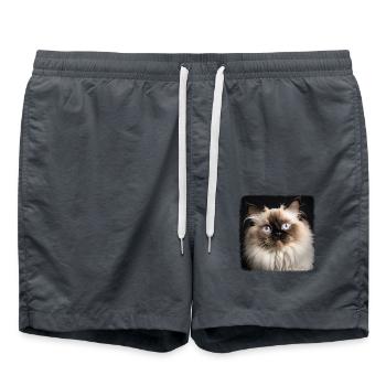 Himalayan Cat Colourpoint Katze - Swim Trunks - anthracite - Front - AI Model Male 185 light (185cm)