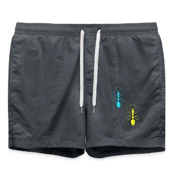 Ant Retro Vintage 80s Insects Ants 90s - Swim Trunks - anthracite - Front - AI Model Male 185 light (185cm)